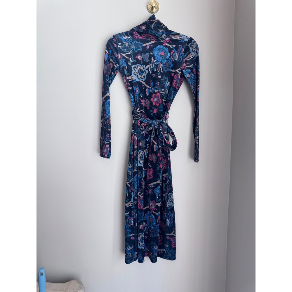 Cara Cara Piper Midi Dress XS Floral Long Sleeve Turtleneck Belted Fall Tapestry